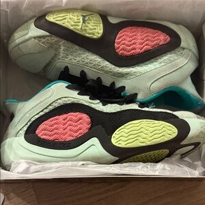 Nike Kids Mint Green and Pink Sneakers